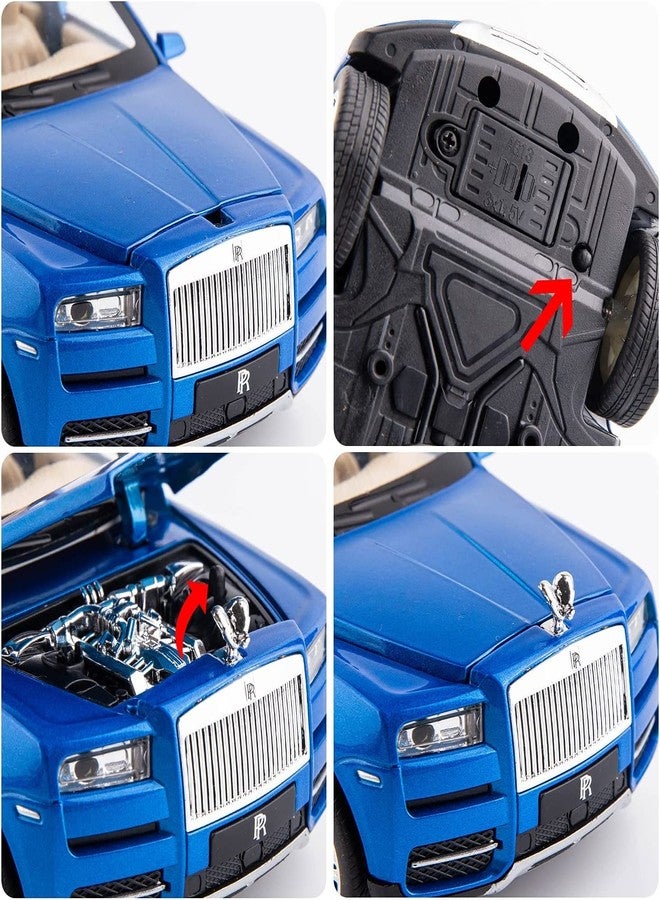 LONGMIRE Metal Pull Back Diecast Car Pull Back Car Model with Sound Light Boys Gifts Toys for Kids Pack of 1, Multicolor (1:24 Rolls-Royce CULLINAN) - Image 2